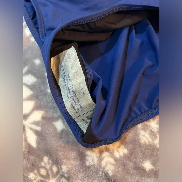 NWT LAUREN RALPH LAUREN blue one piece swimsuit Size 12 - Picture 11 of 12